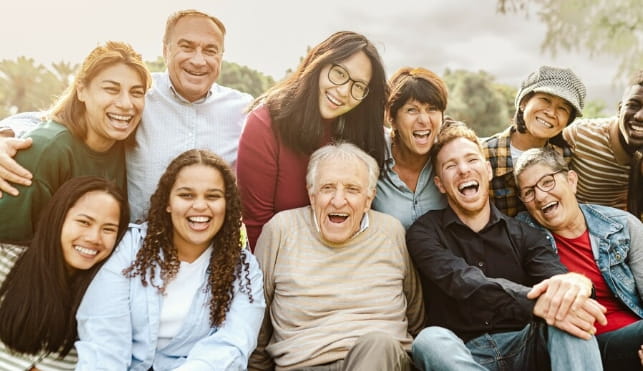 Group of happy people together